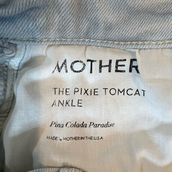 MOTHER The Pixie Tomcat Ankle Jeans in the "Pina Colada Paradise" Size 26 - Picture 15 of 15